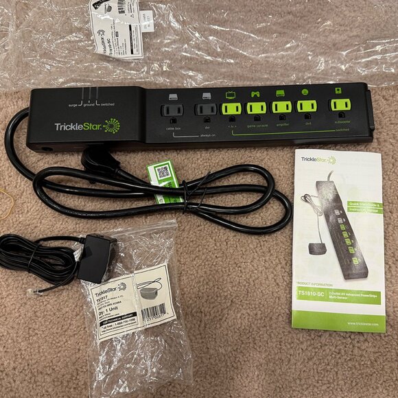 TrickleStar: TS1810 - 7 Outlet AV Advanced PowerStrip+ and Motion Sensor - Picture 1 of 5